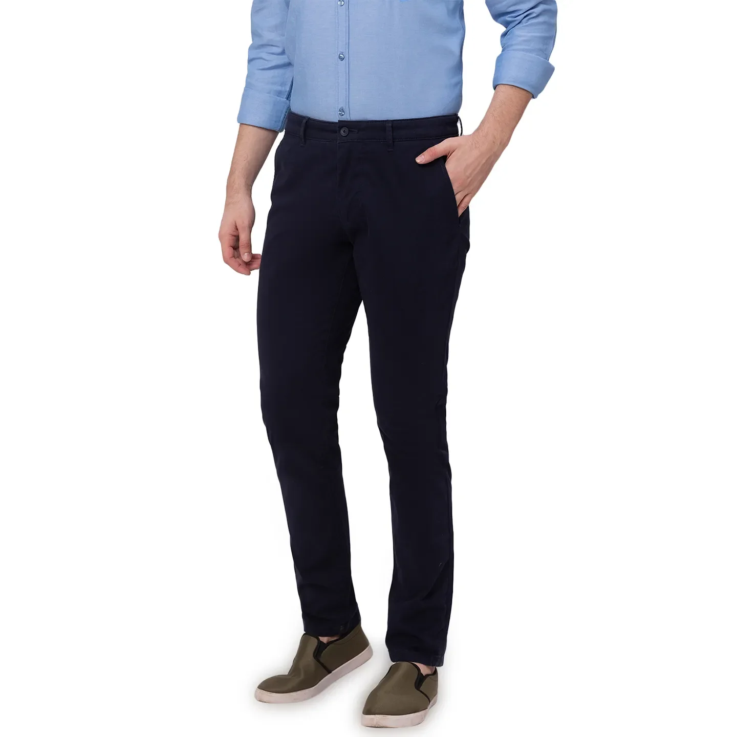 Blue Slim Straight Fit Men's Chinos by Being Human Clothing