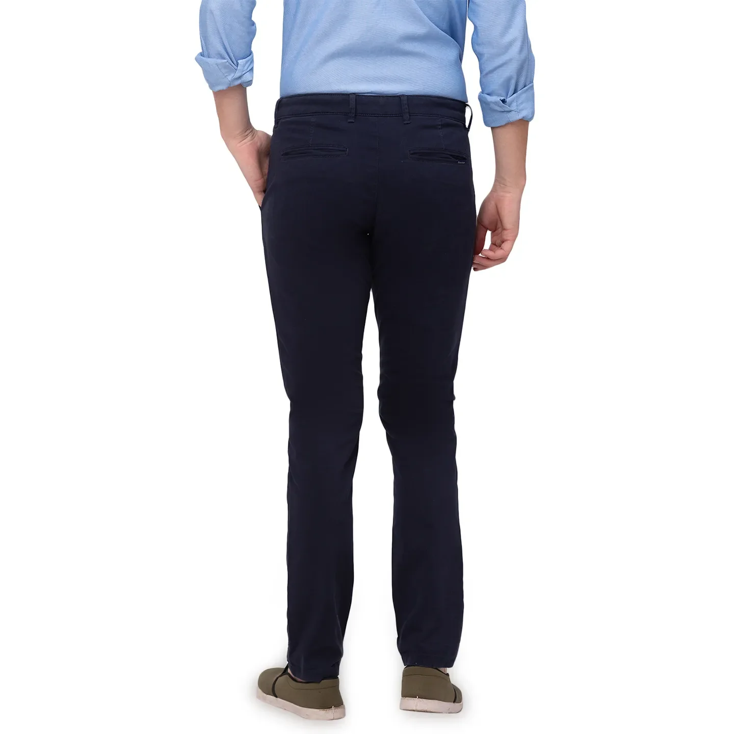 Blue Slim Straight Fit Men's Chinos by Being Human Clothing - Image 2