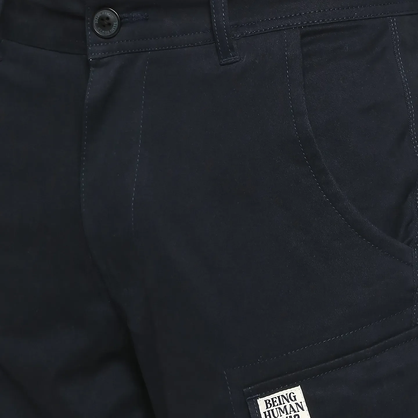 Navy Slim Fit Chinos For Men By Being Human Clothing - Image 5