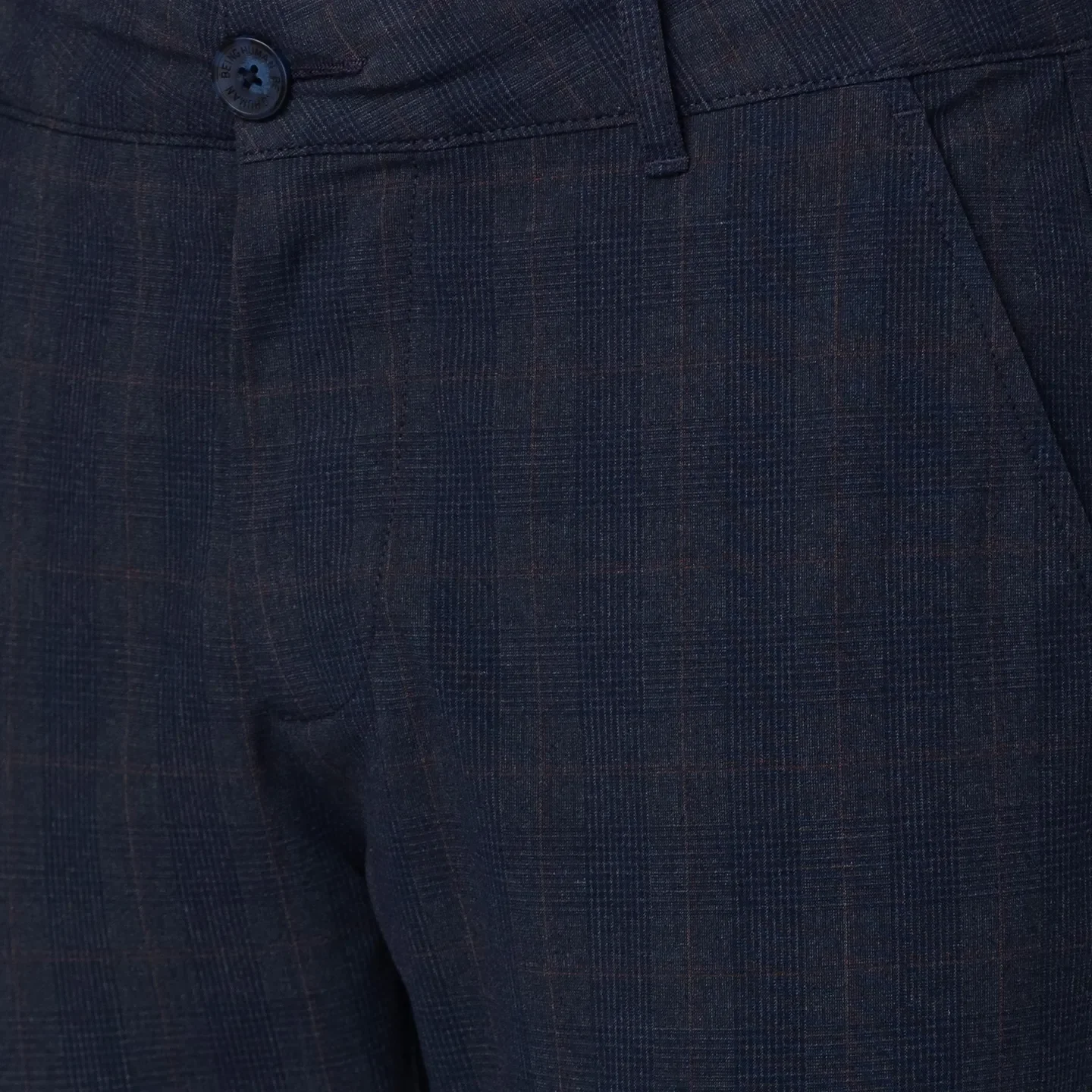 Blue Slim Straight Fit Men's Chinos by Being Human Clothing - Image 4