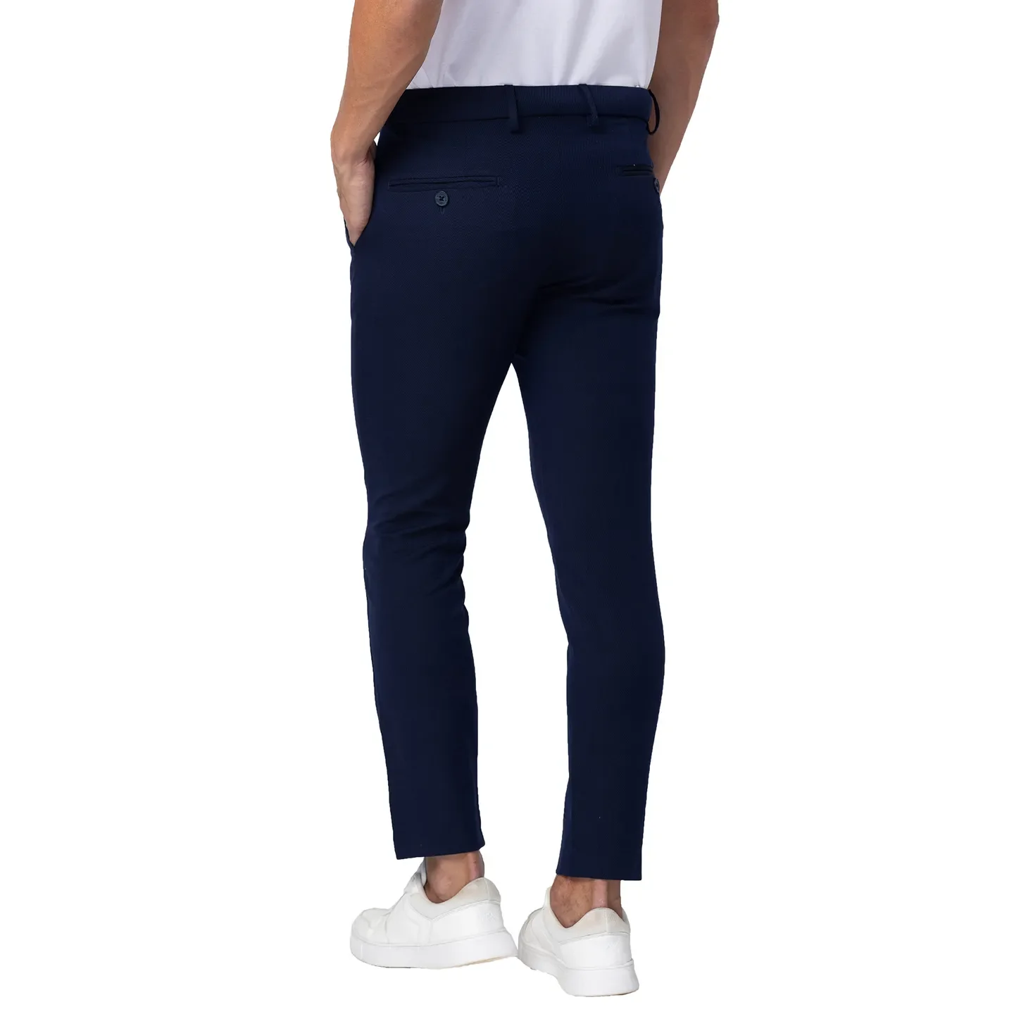 Blue Slim Straight Fit Men's Chinos by Being Human Clothing - Image 3