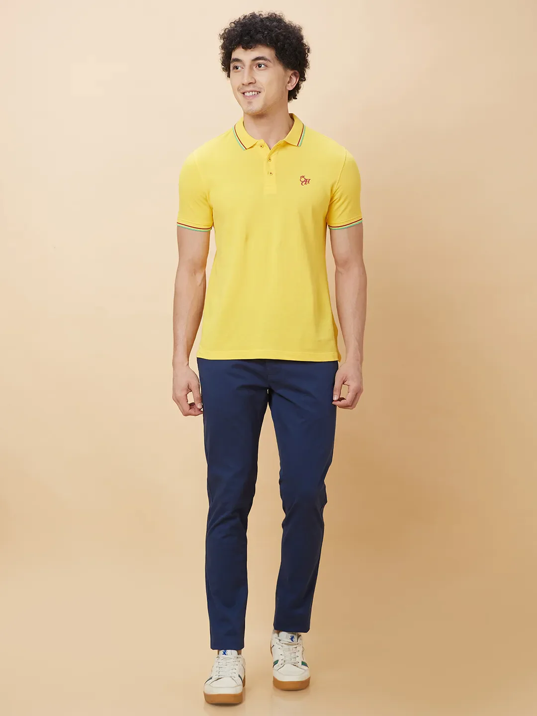Blue Slim Straight Fit Men's Chinos by Being Human Clothing - Image 2