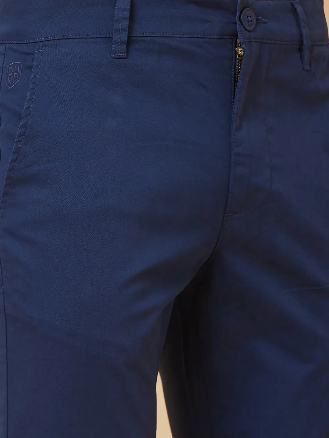 Blue Slim Straight Fit Men's Chinos by Being Human Clothing - Image 5