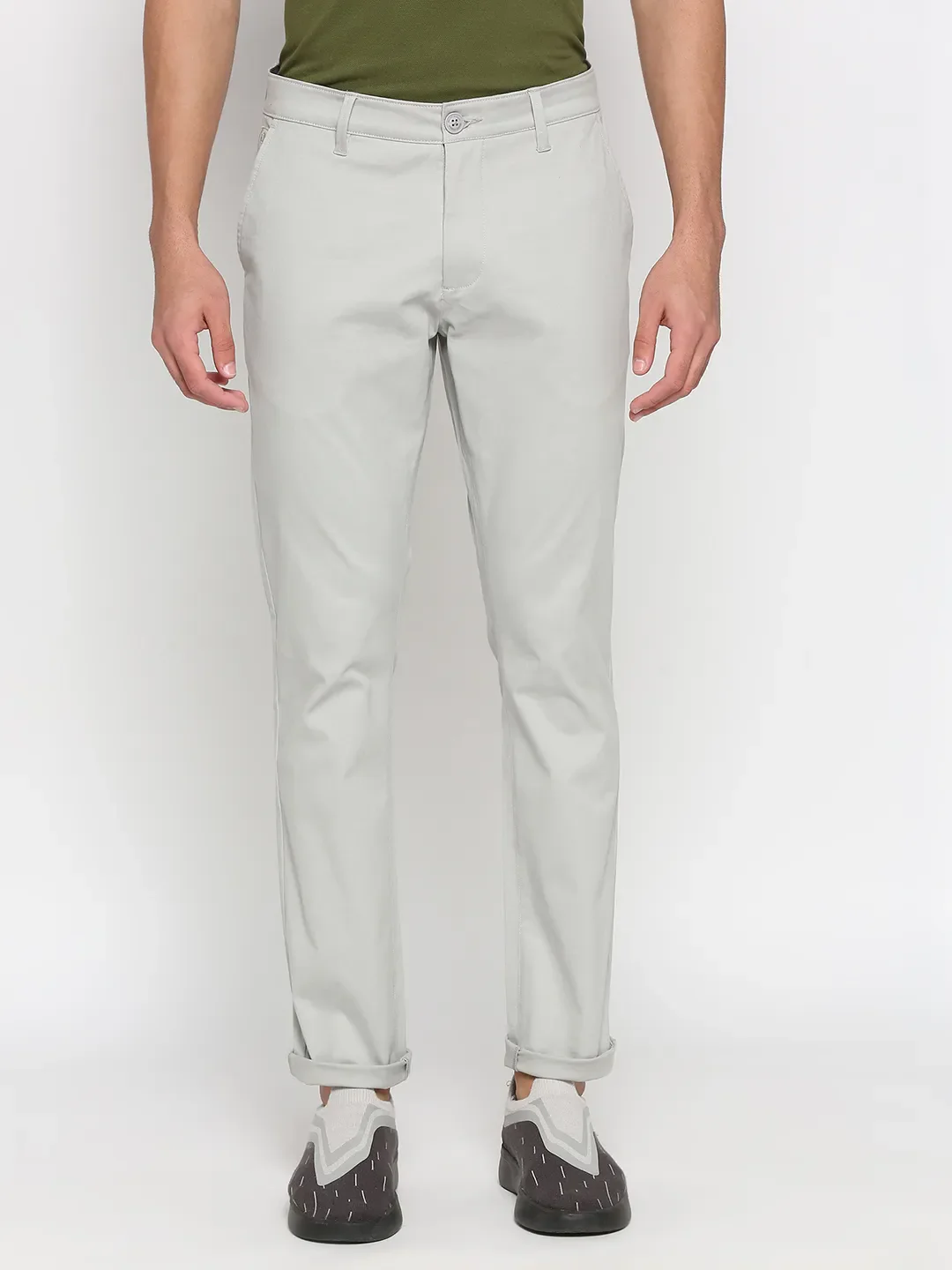 Grey Slim Straight Fit Men's Chinos by Being Human Clothing