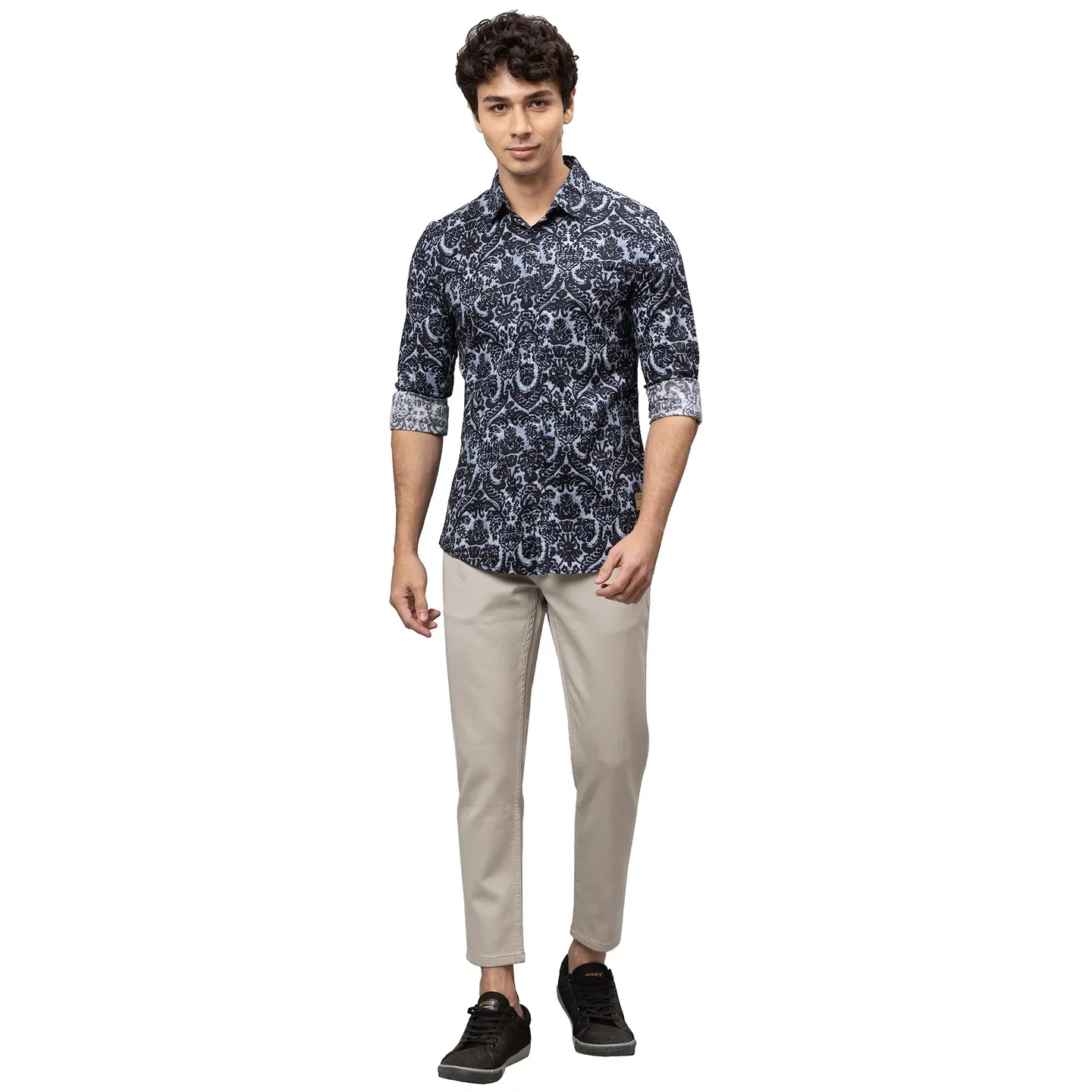 Black Super Slim Fit Regular Collar Men's Shirt by Being Human Clothing - Image 2