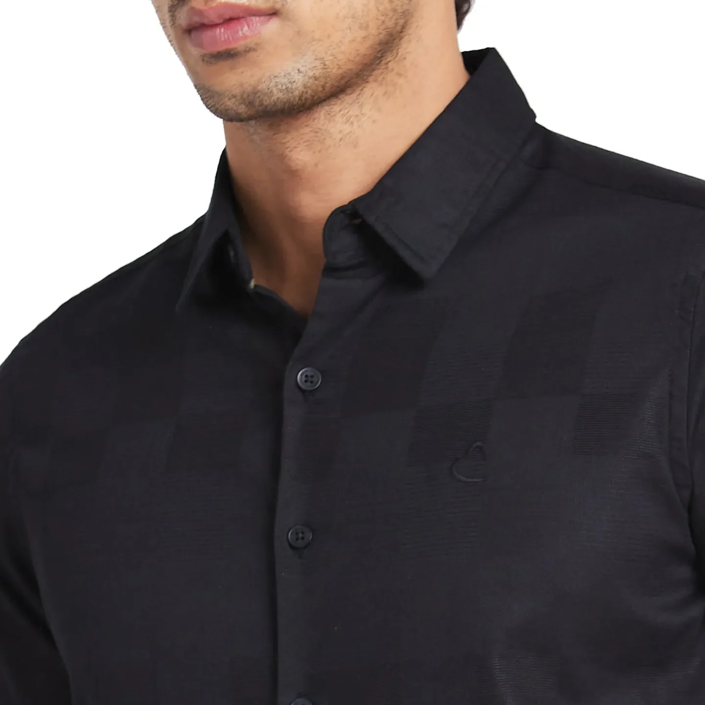 Black Slim Fit Regular Collar Men's Shirt by Being Human Clothing - Image 5