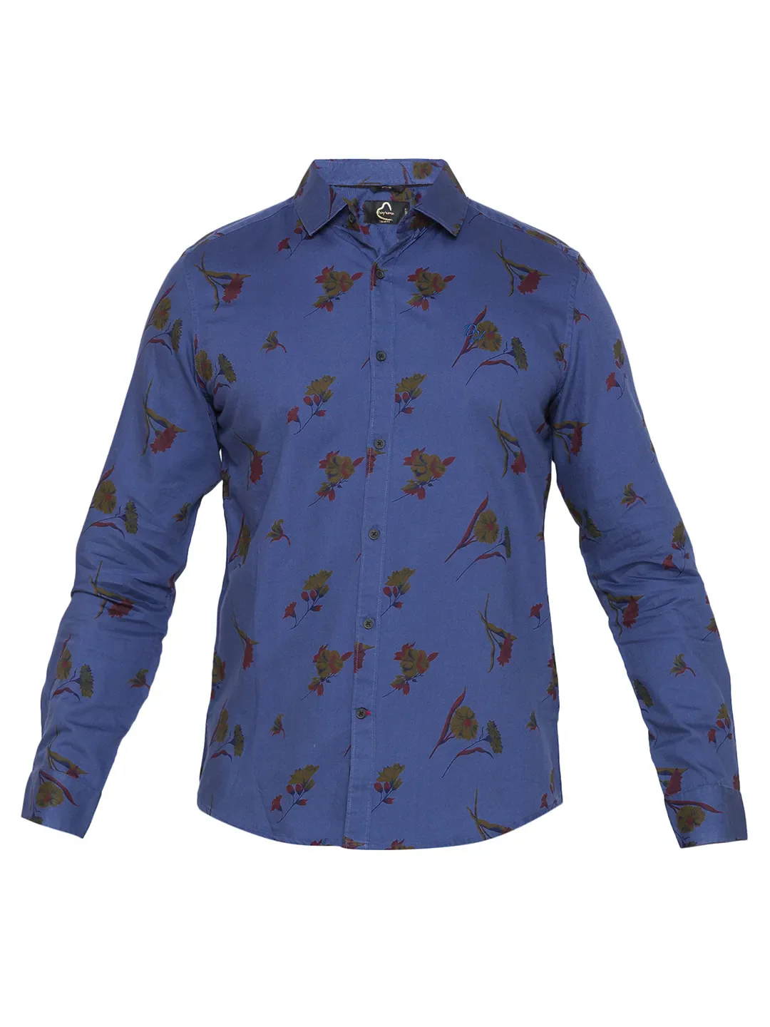 Blue Regular Fit Regular Collar Long Sleeves Cotton Men's Shirt by Being Human Clothing - Image 7