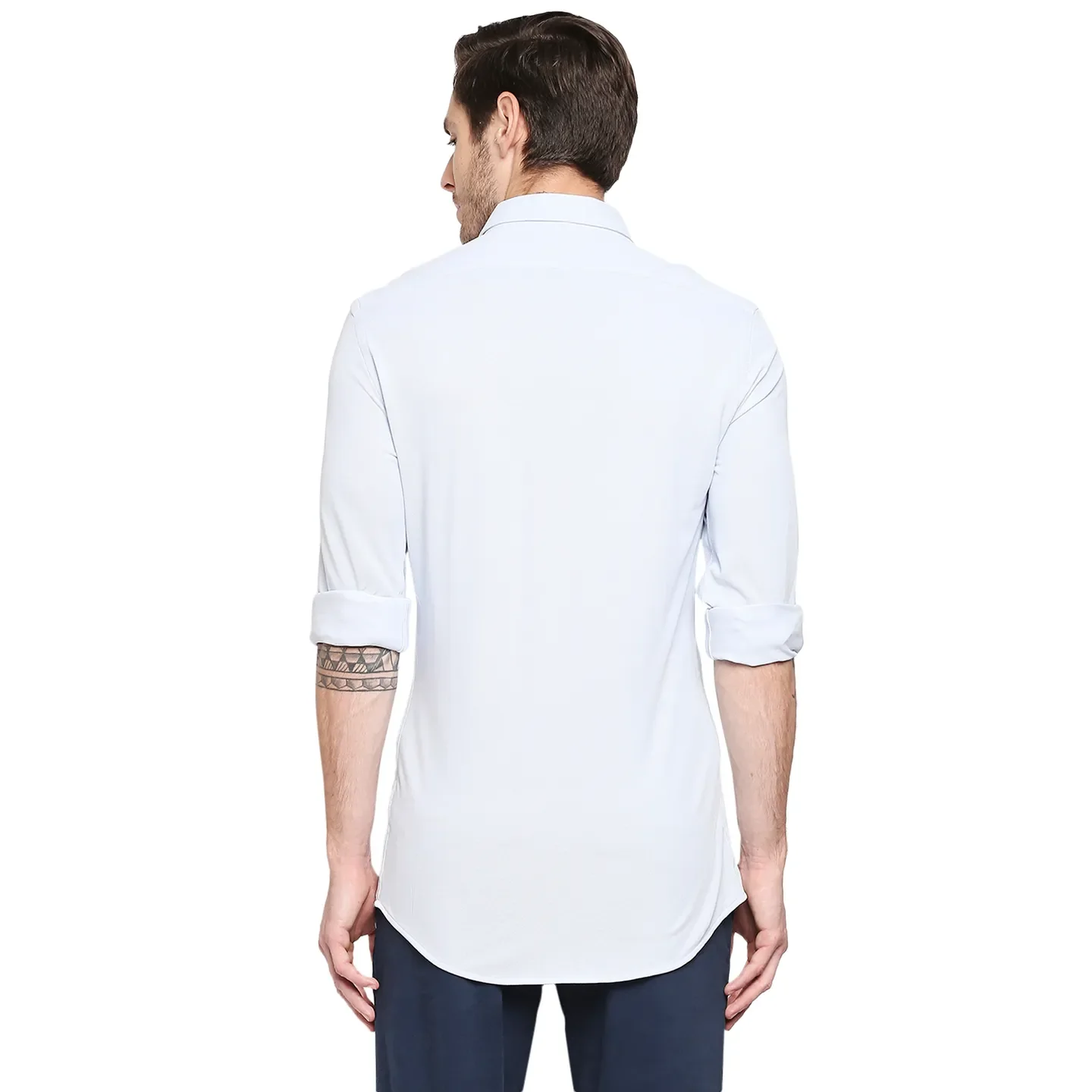 Blue Super Slim Fit Regular Collar Men's Shirt by Being Human Clothing - Image 4