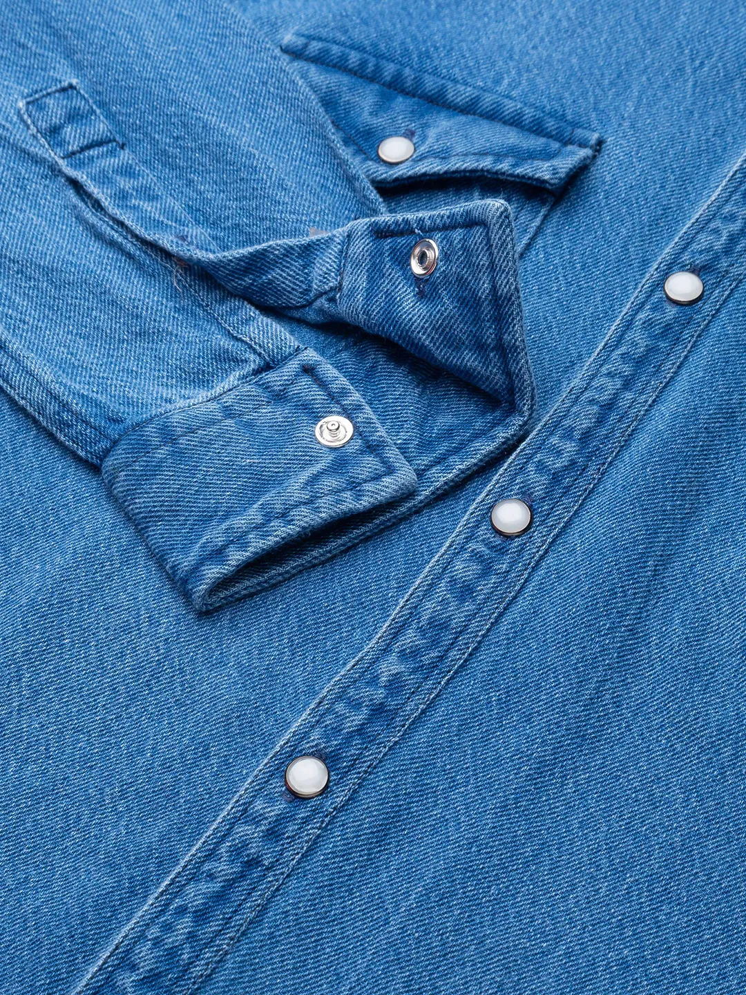 Blue Slim Straight Fit Regular Collar Long Sleeves Cotton Men's Shirt by Being Human Clothing