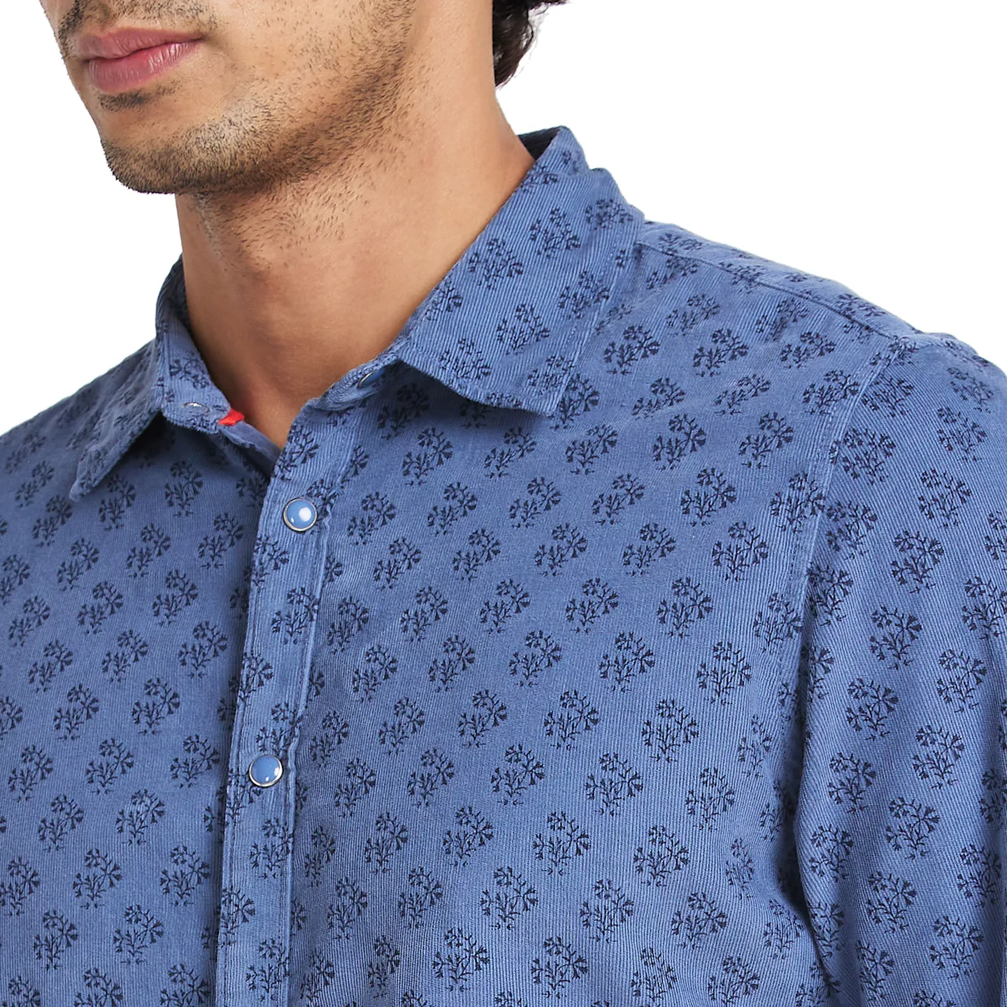 Blue Slim Fit Regular Collar Men's Shirt by Being Human Clothing - Image 5