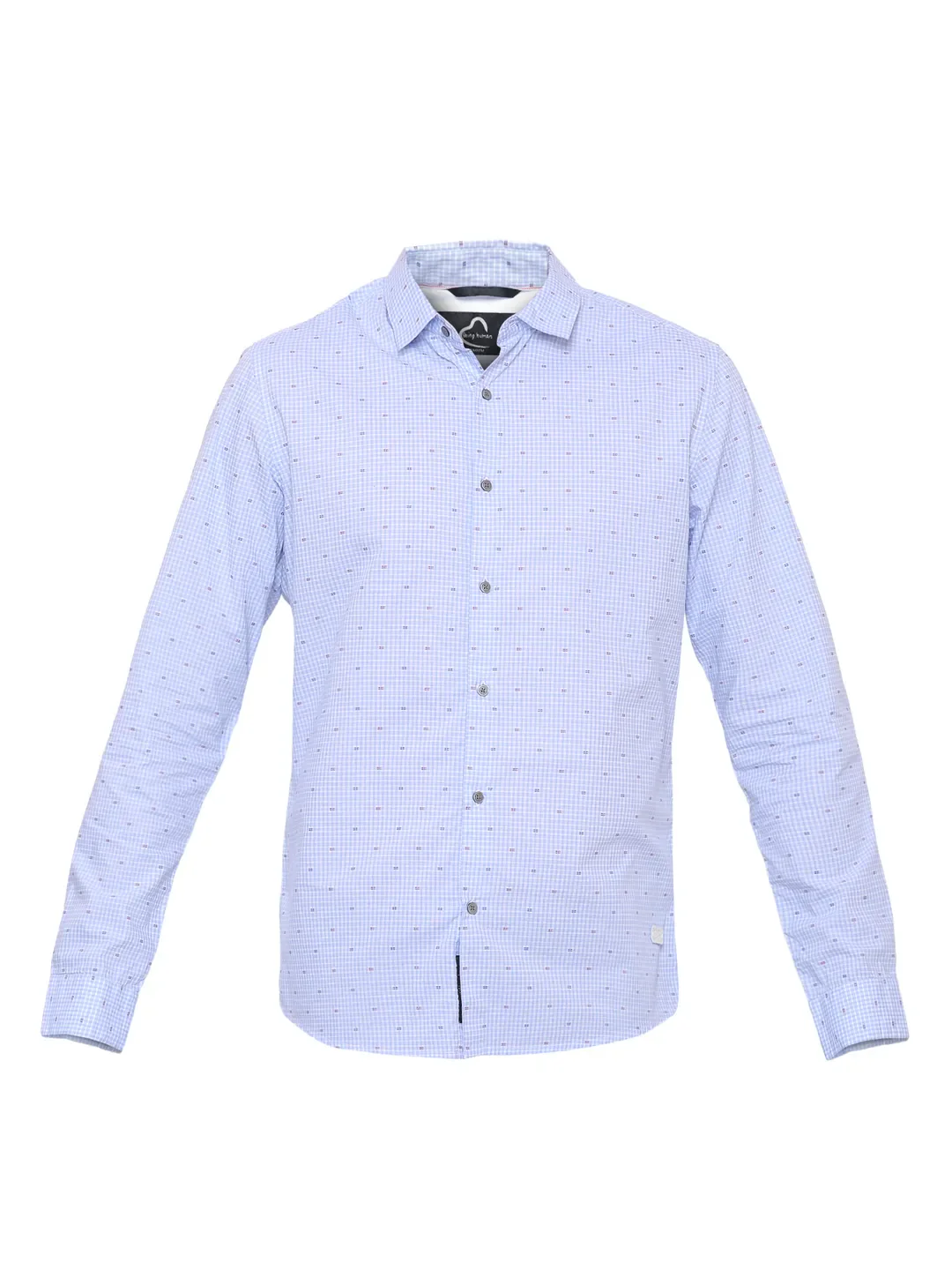 Blue Regular Fit Regular Collar Long Sleeves Cotton Men's Shirt by Being Human Clothing - Image 6