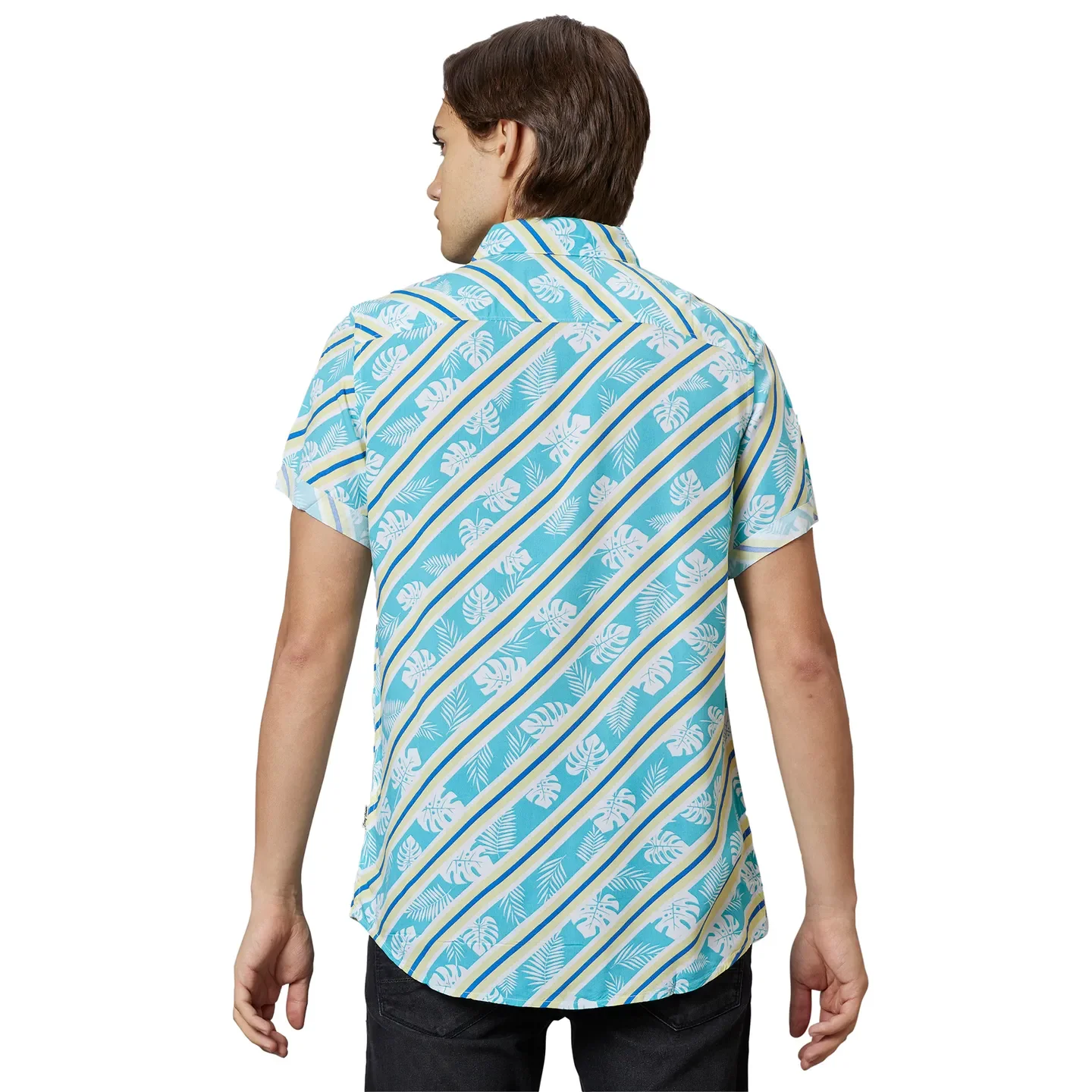 Blue Slim Fit Regular Collar Men's Shirt by Being Human Clothing - Image 2