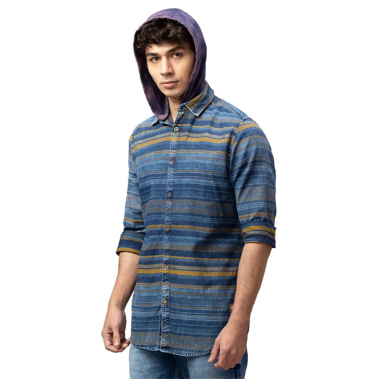 Blue Slim Fit Regular Collar Men's Shirt by Being Human Clothing - Image 2
