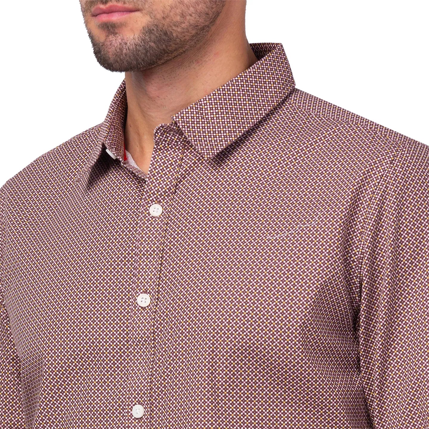 Brown Slim Straight Fit Regular Collar Long Sleeves Men's Shirt by Being Human Clothing - Image 5