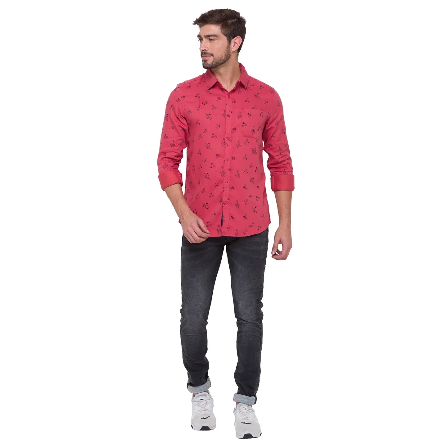 Coral Slim Fit Regular Collar Men's Shirt by Being Human Clothing - Image 5