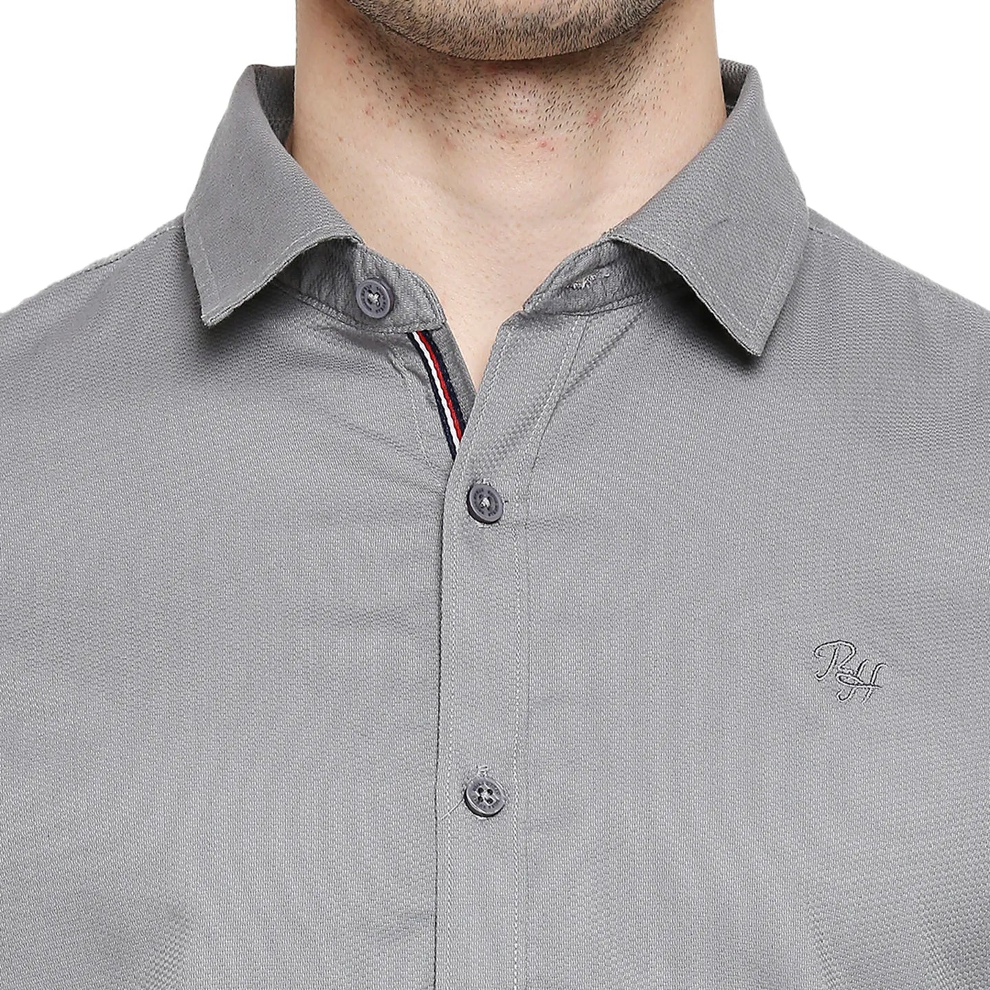 Grey Regular Fit Regular Collar Long Sleeves Cotton Men's Shirt by Being Human Clothing - Image 5