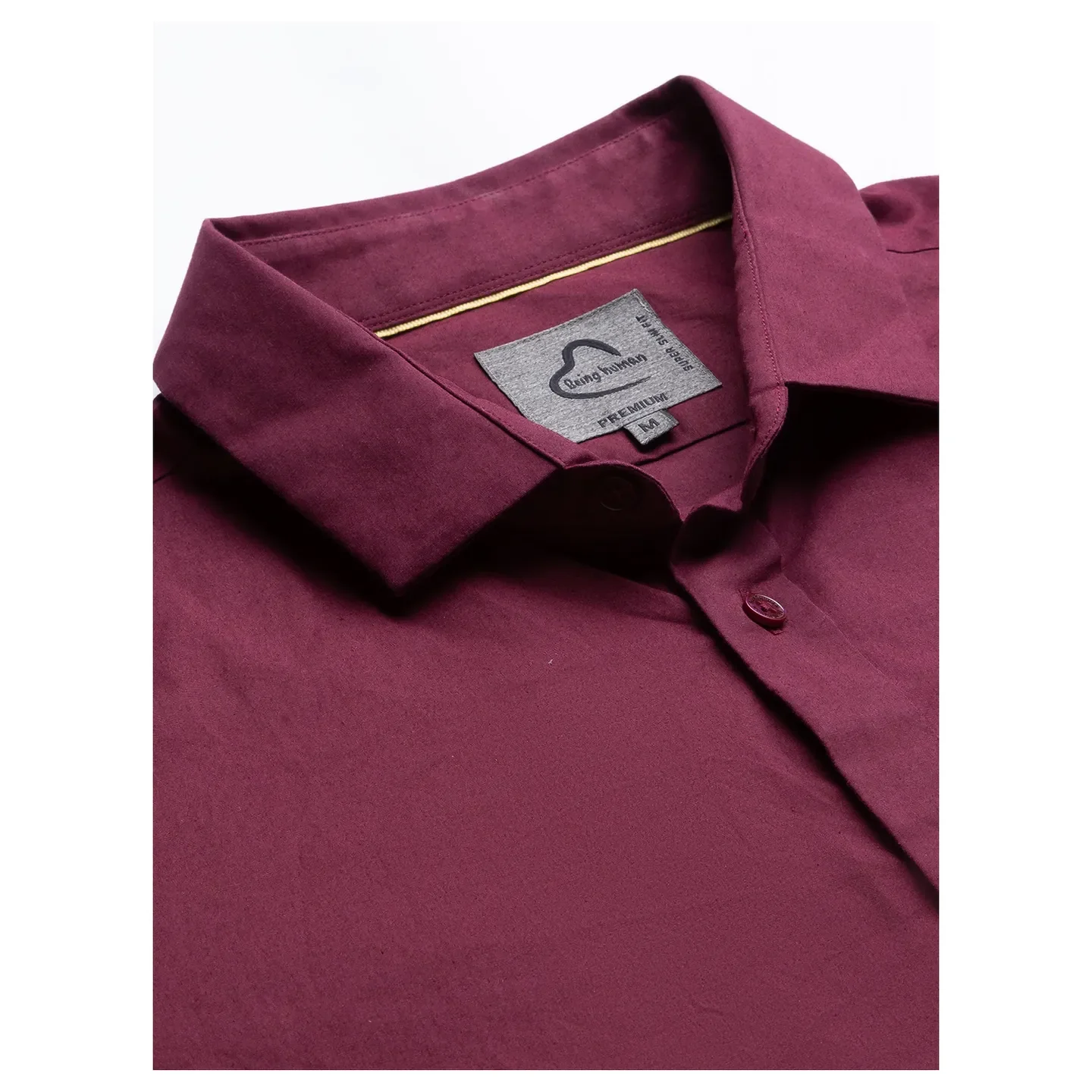 Red Skinny Straight Fit Regular Collar Long Sleeves Cotton Men's Shirt by Being Human Clothing - Image 6