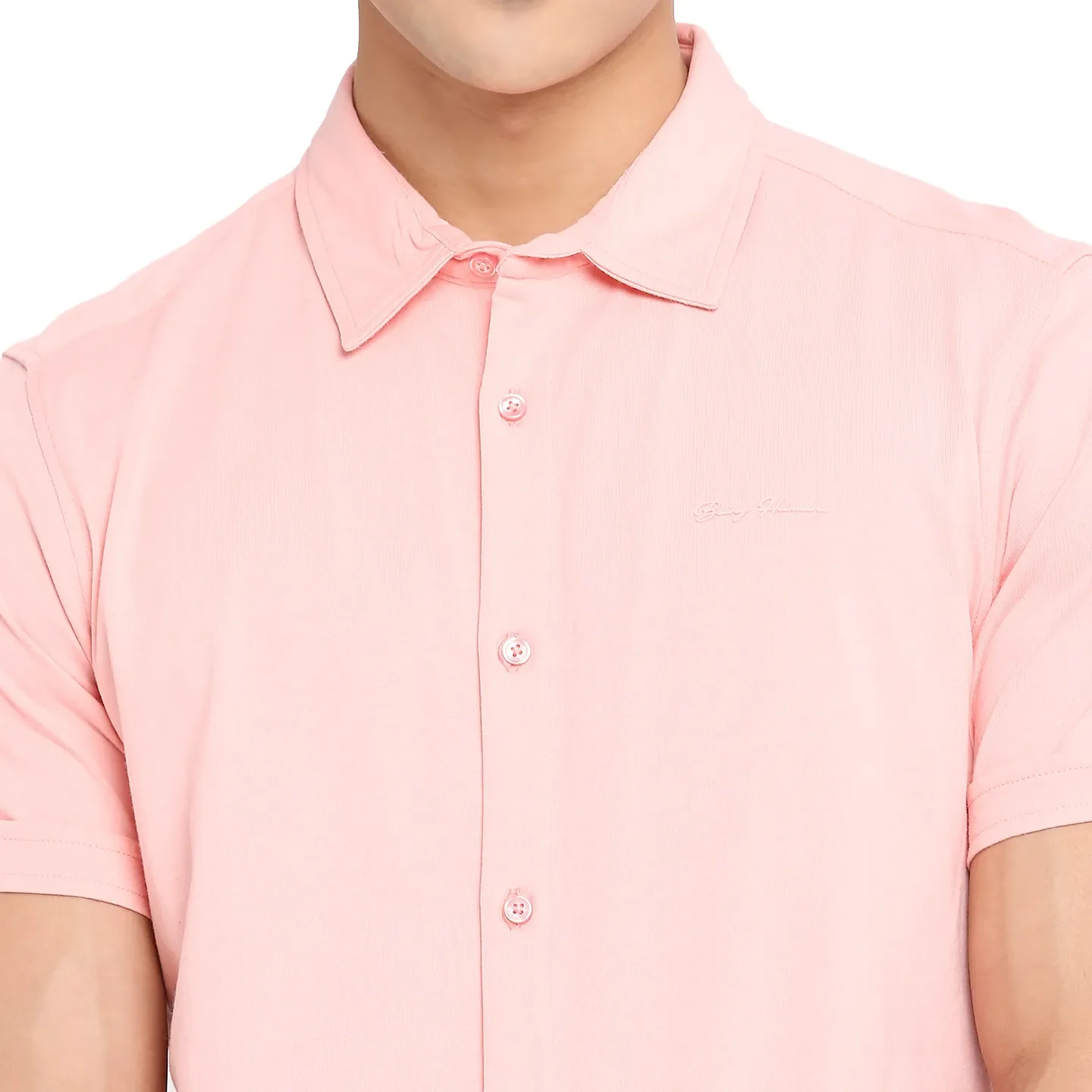 Dusty Pink Slim Fit Regular Collar Men's Shirt by Being Human Clothing - Image 5