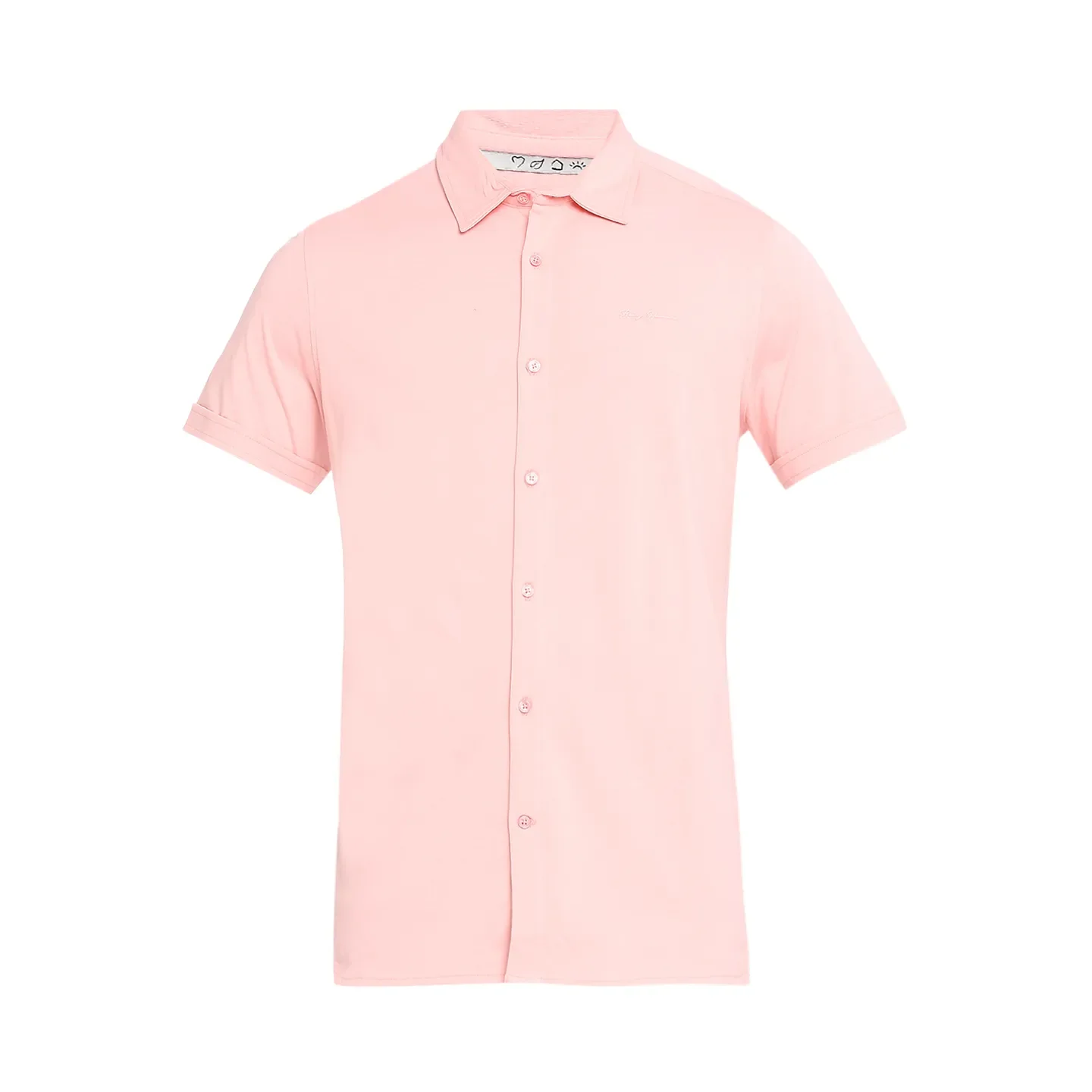 Dusty Pink Slim Fit Regular Collar Men's Shirt by Being Human Clothing - Image 7