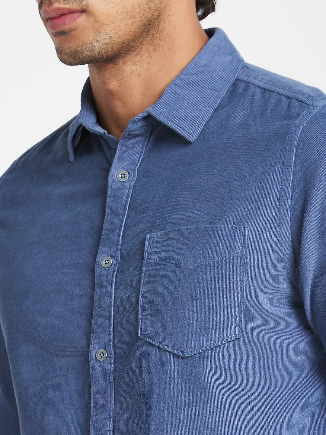 Grey Slim Straight Fit Regular Collar Long Sleeves Men's Shirt by Being Human Clothing - Image 5