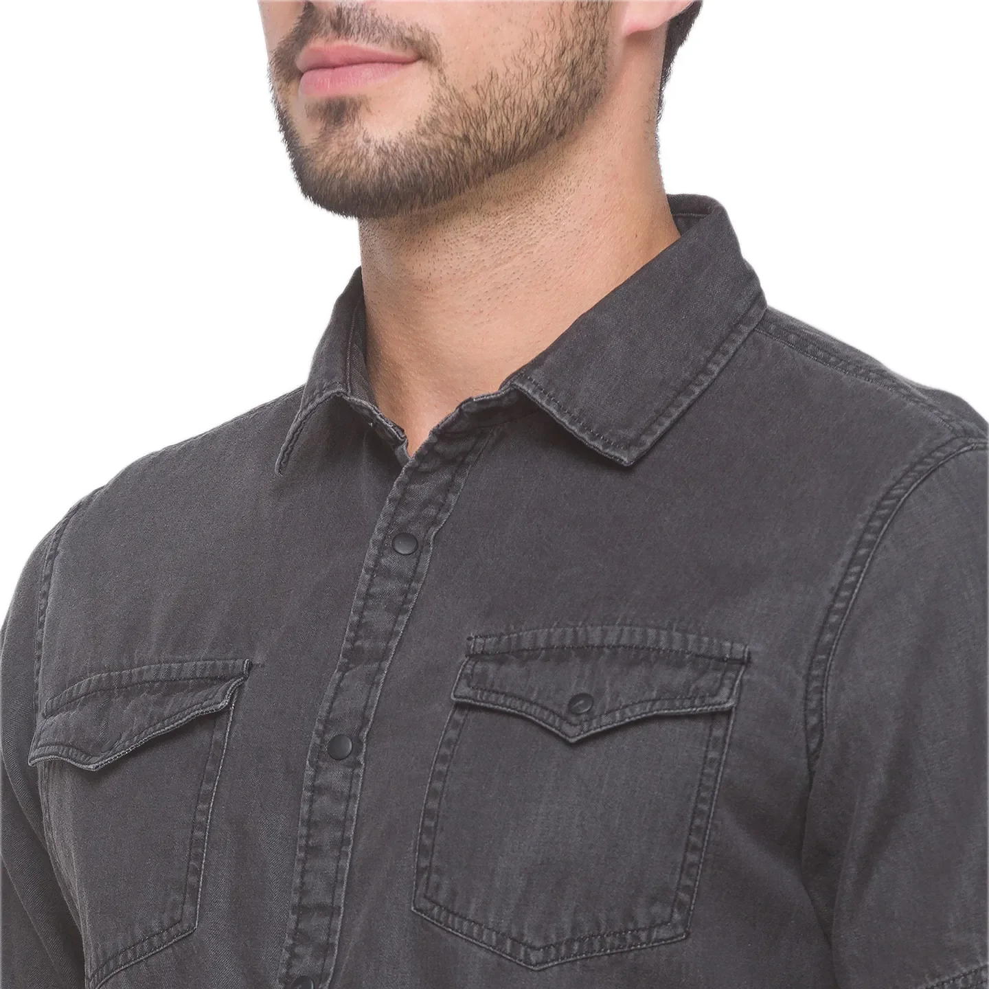 Grey Slim Fit Regular Collar Men's Shirt by Being Human Clothing - Image 4