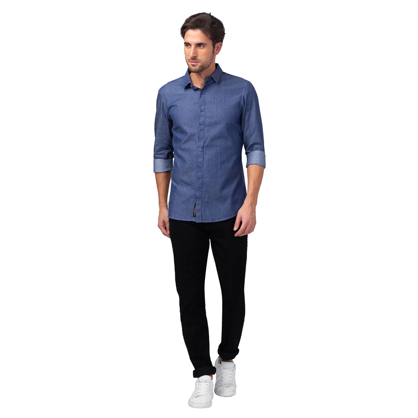 Indigo Slim Fit Regular Collar Men's Shirt by Being Human Clothing - Image 2
