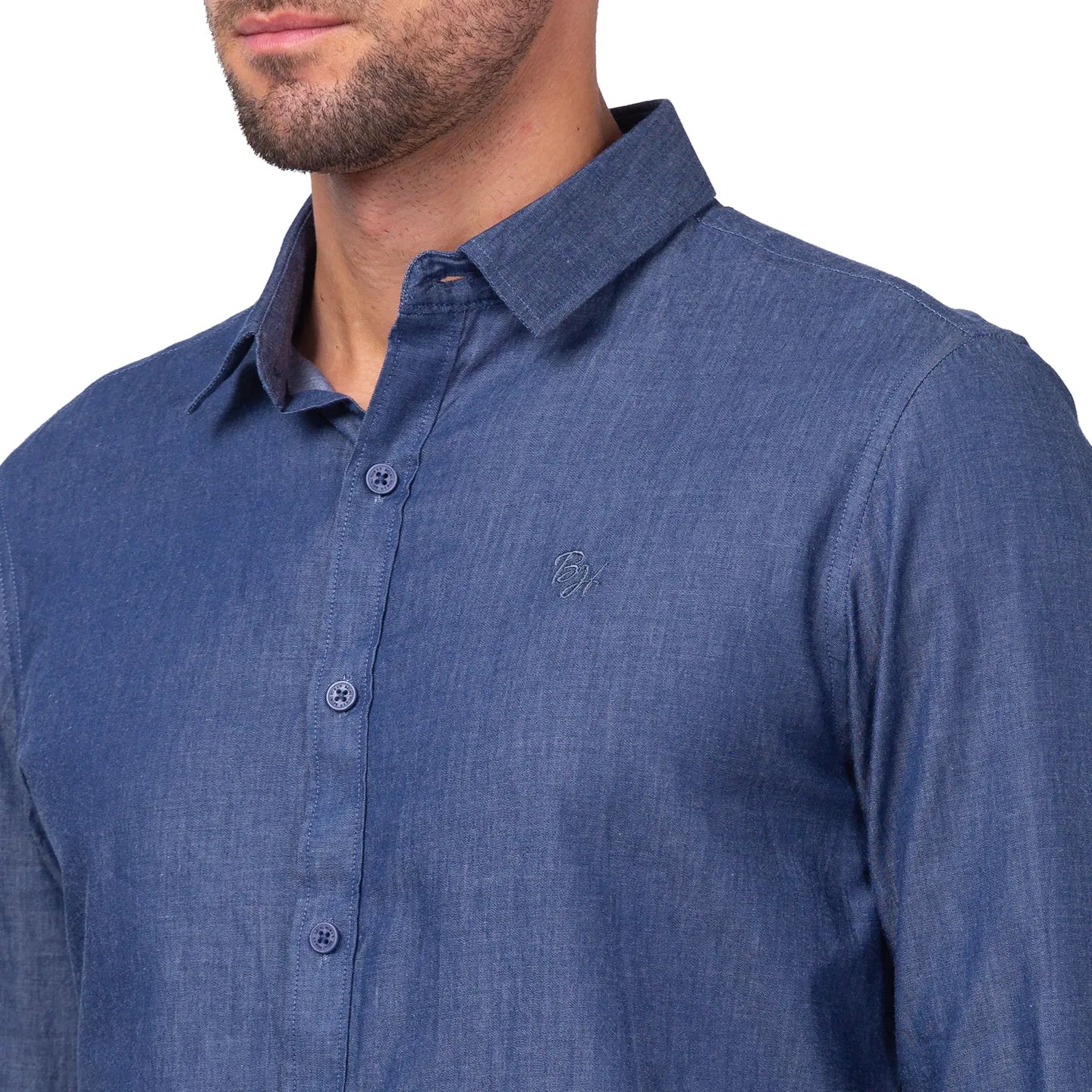 Indigo Slim Fit Regular Collar Men's Shirt by Being Human Clothing - Image 5