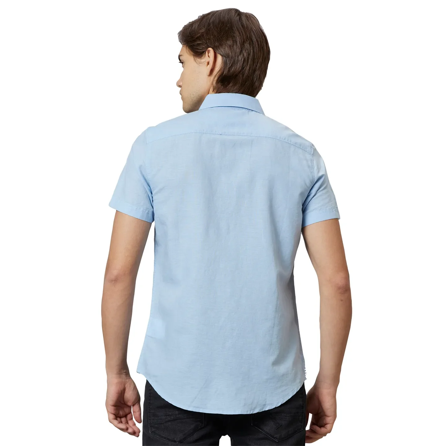 Light Blue Slim Fit Regular Collar Men's Shirt by Being Human Clothing - Image 2