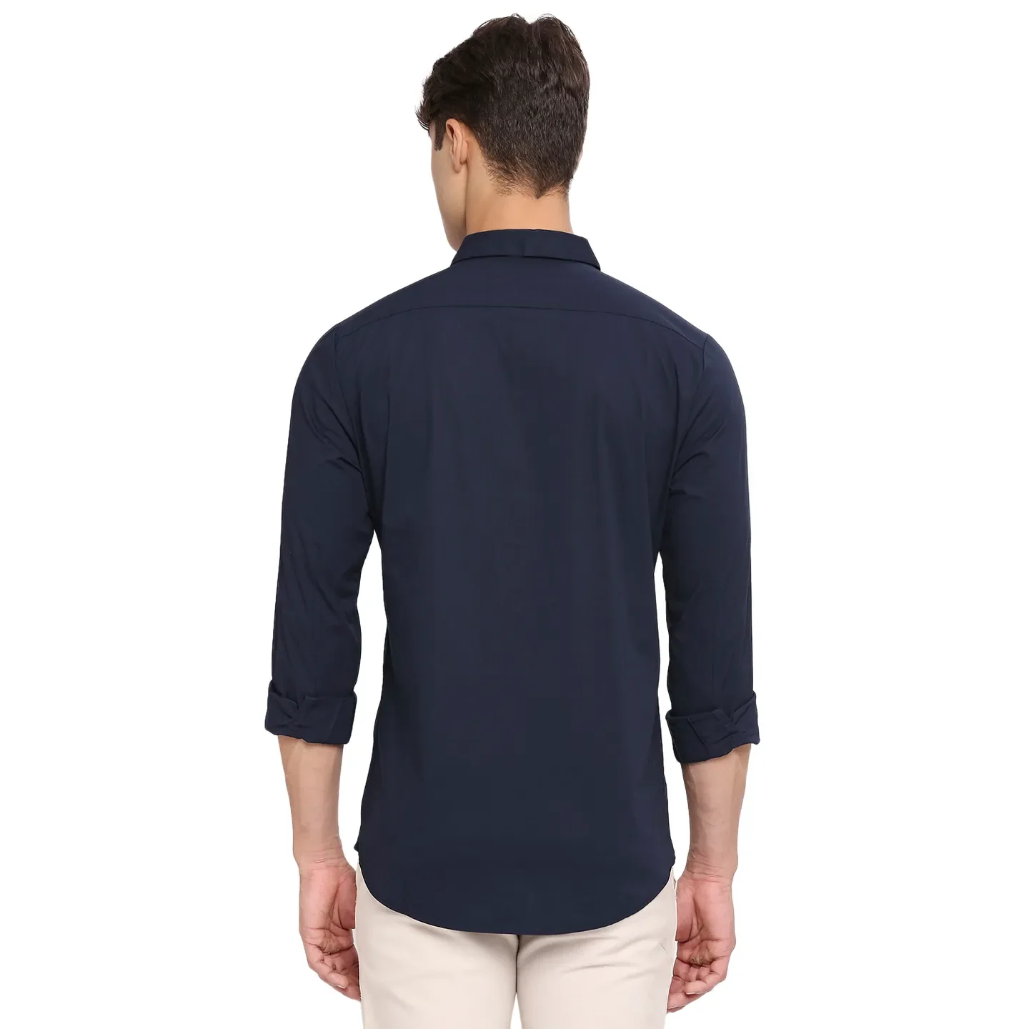 Navy Super Slim Fit Regular Collar Men's Shirt by Being Human Clothing - Image 4