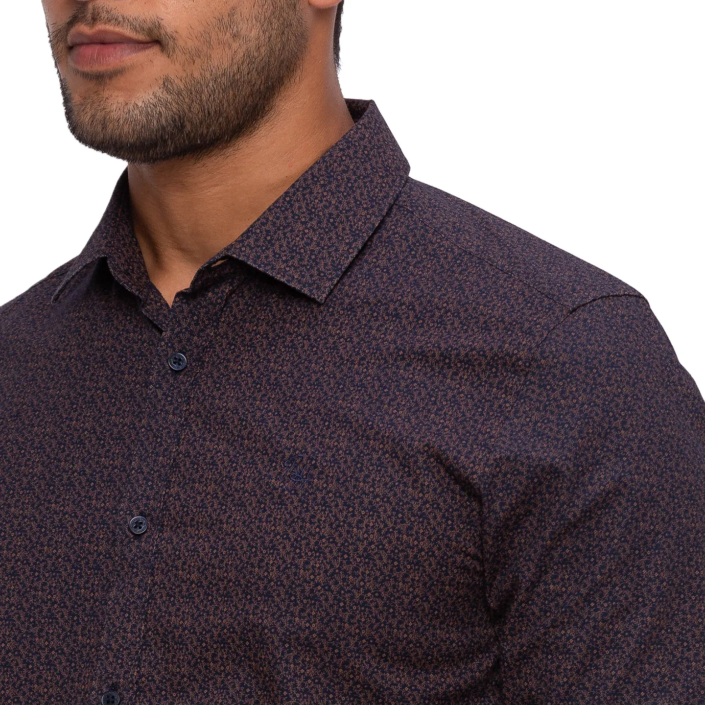 Blue Regular Fit Regular Collar Long Sleeves Cotton Men's Shirt by Being Human Clothing - Image 5