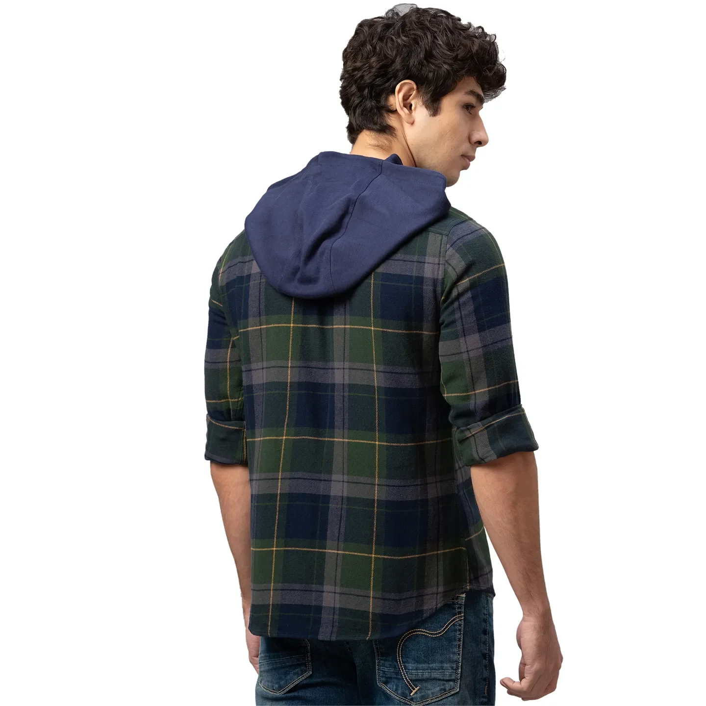Navy Slim Fit Regular Collar Men's Shirt by Being Human Clothing - Image 3