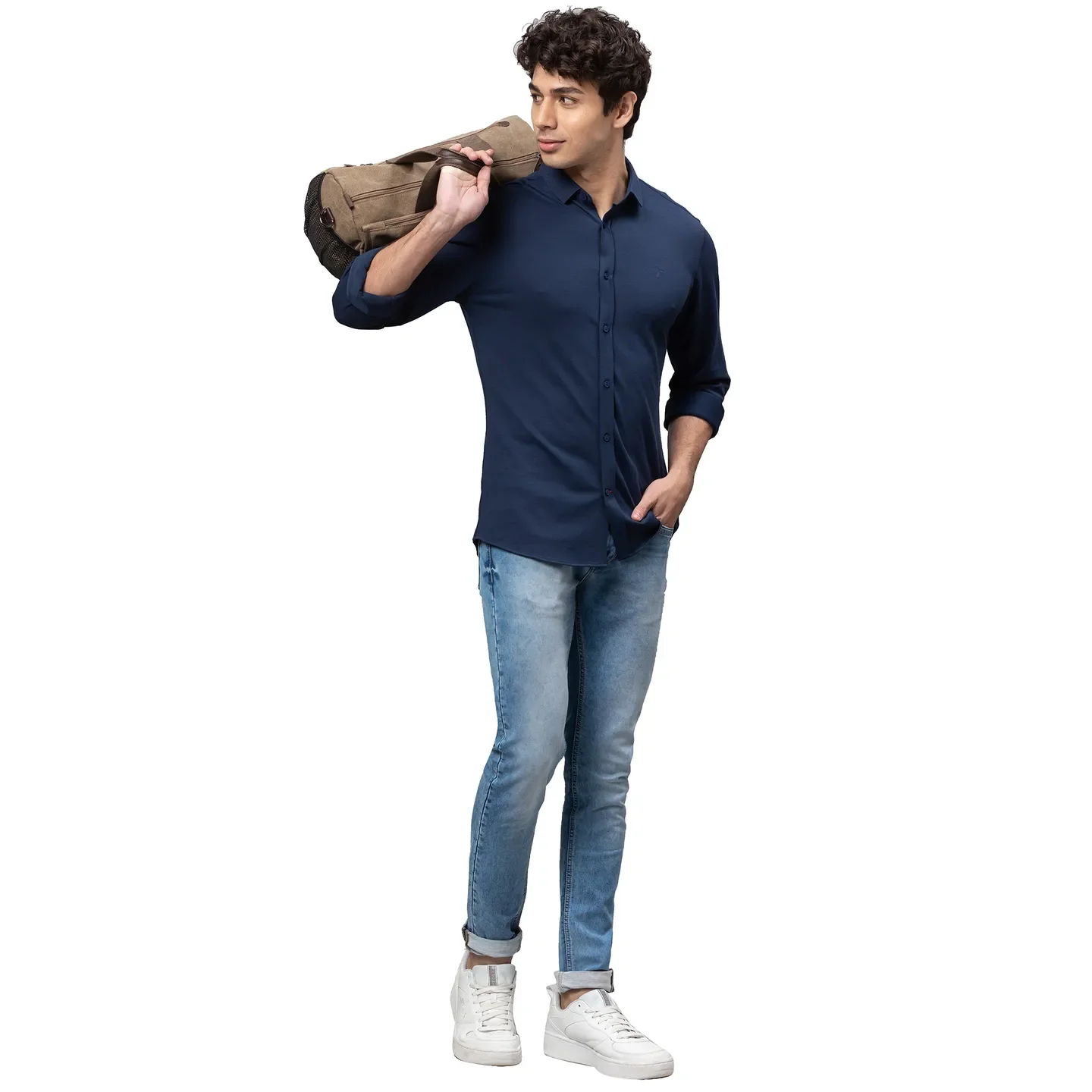 Super Slim Fit Navy Shirt - Being Human clothing - Image 6