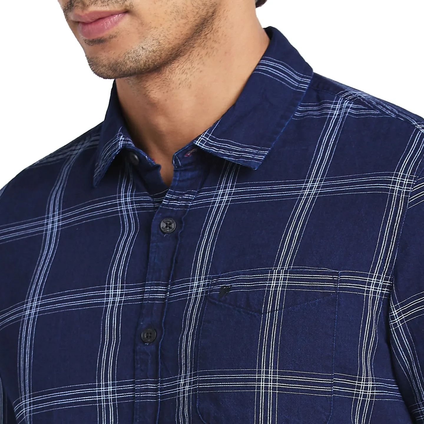 Navy Slim Fit Regular Collar Men's Shirt by Being Human Clothing - Image 5