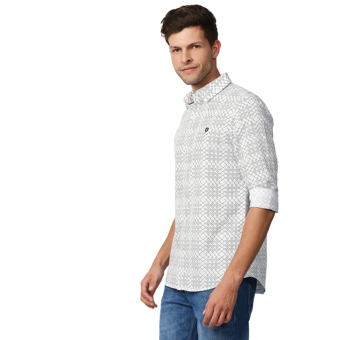 Blue Slim Straight Fit Regular Collar Long Sleeves Men's Shirt by Being Human Clothing - Image 2