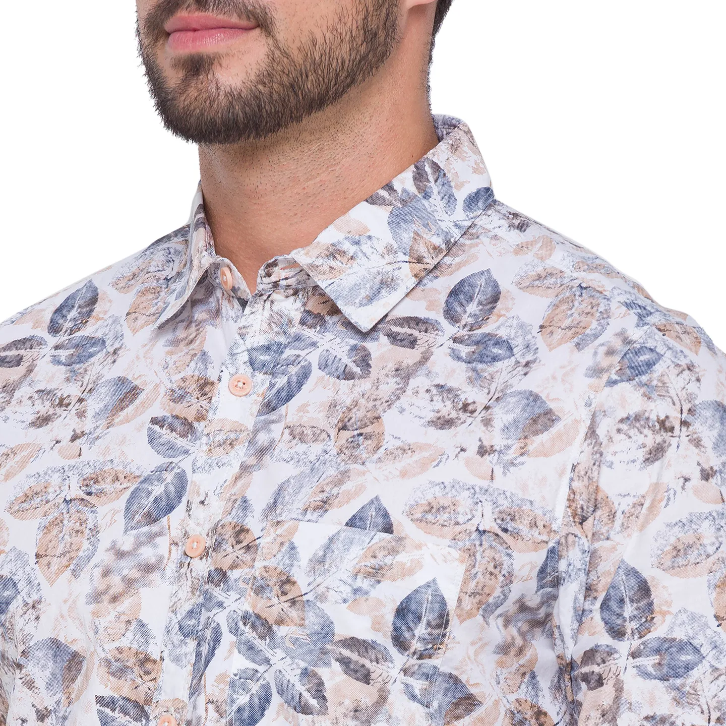White Slim Straight Fit Regular Collar Long Sleeves Cotton Men's Shirt by Being Human Clothing - Image 3