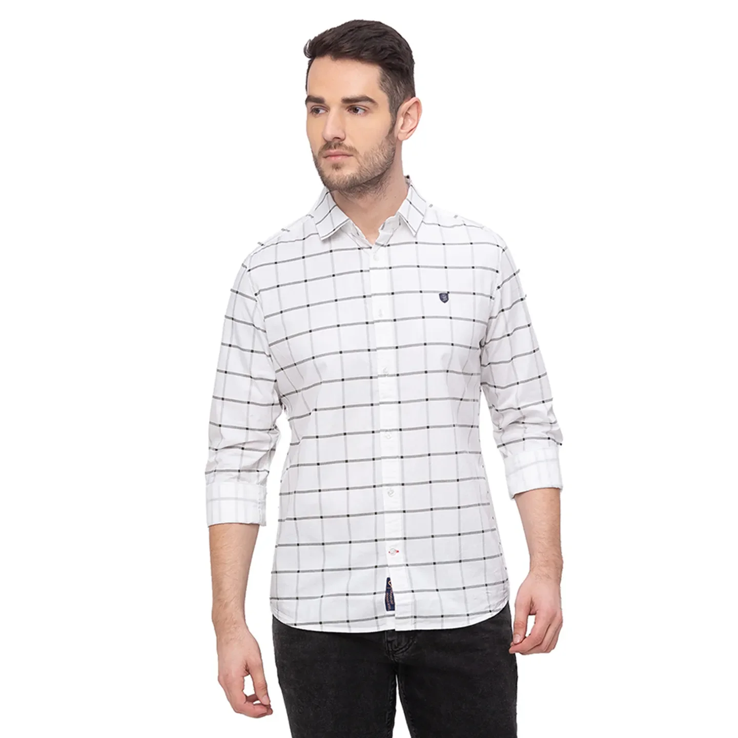 Olive Regular Fit Regular Collar Long Sleeves Cotton Men's Shirt by Being Human Clothing