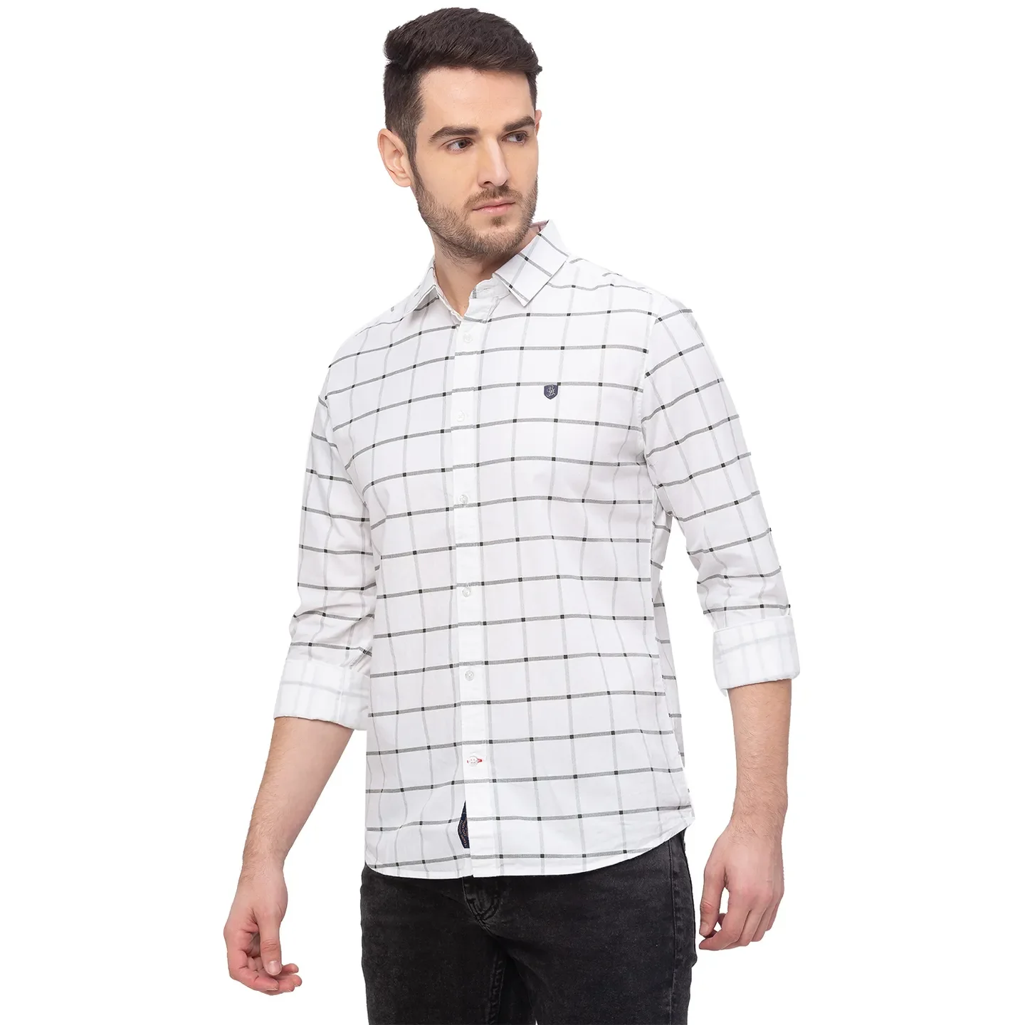 Olive Regular Fit Regular Collar Long Sleeves Cotton Men's Shirt by Being Human Clothing - Image 2