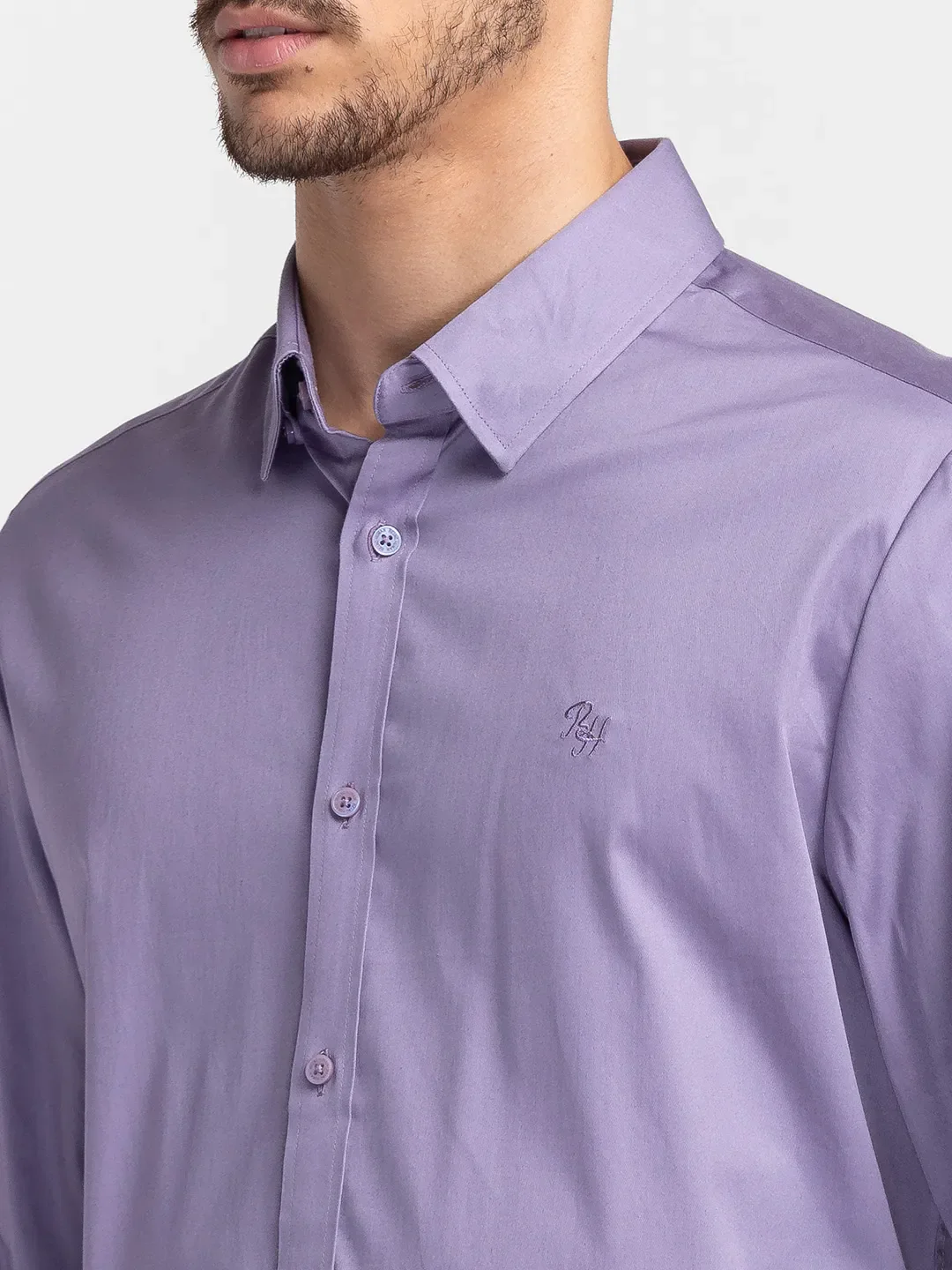 Purple Regular Fit Regular Collar Men's Shirt by Being Human Clothing - Image 5