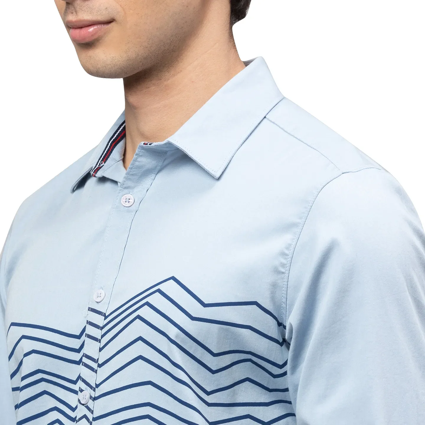Sky Blue Slim Fit Regular Collar Men's Shirt by Being Human Clothing - Image 5