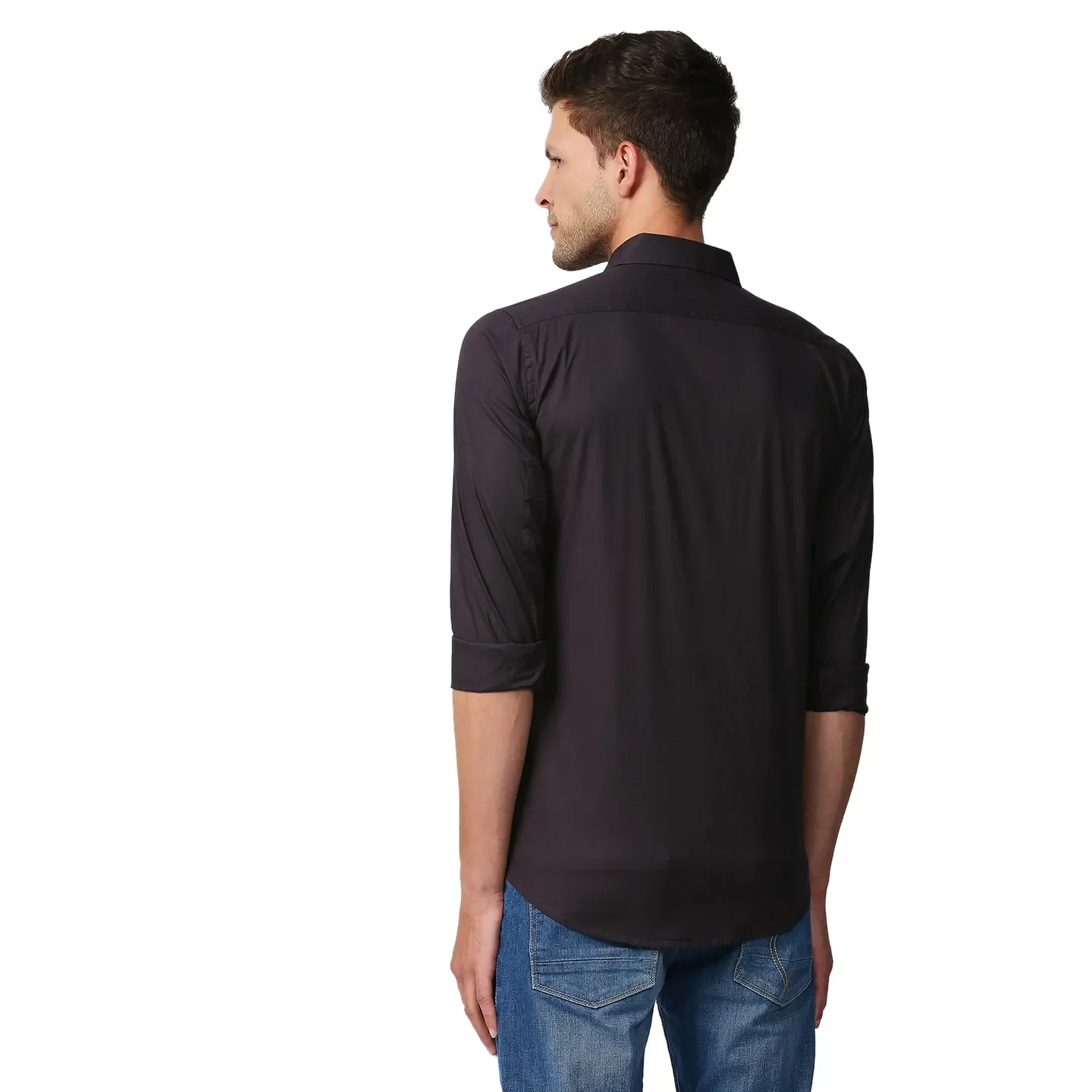 Grey Super Slim Fit Regular Collar Long Sleeves Men's Shirt by Being Human Clothing - Image 4
