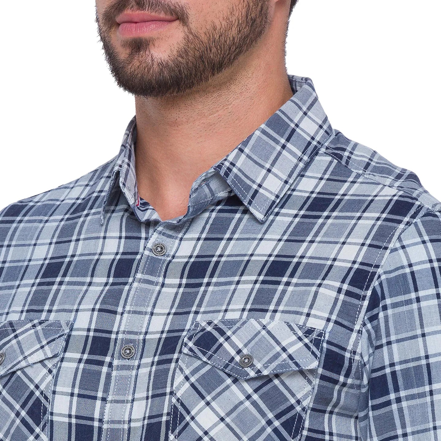White Slim Straight Fit Men's Long Sleeves Shirt by Being Human Clothing - Image 2