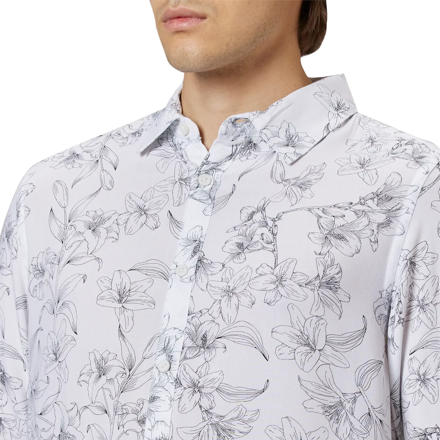 White Slim Fit Regular Collar Men's Shirt by Being Human Clothing - Image 4
