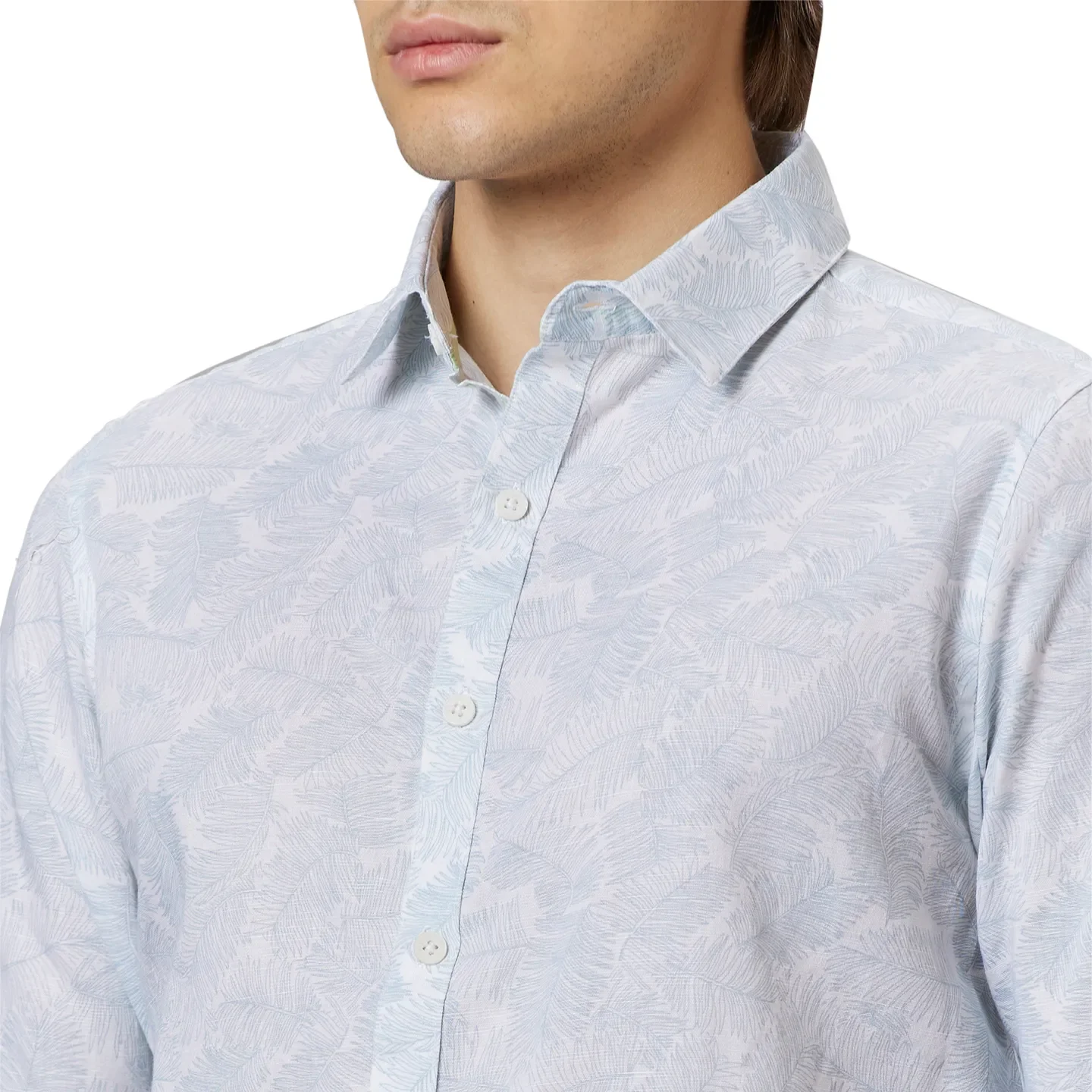 White Slim Fit Regular Collar Men's Shirt by Being Human Clothing - Image 4