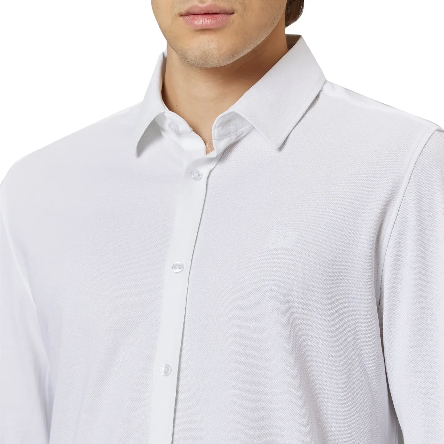 White Super Slim Fit Regular Collar Men's Shirt by Being Human Clothing - Image 4