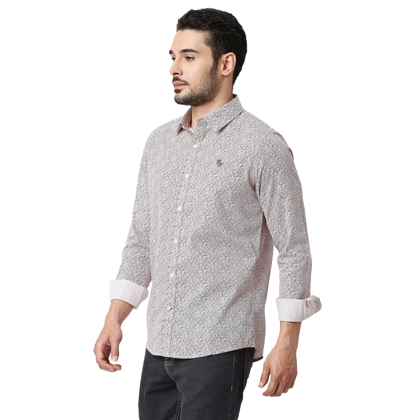 White Slim Straight Fit Regular Collar Long Sleeves Men's Shirt by Being Human Clothing - Image 2