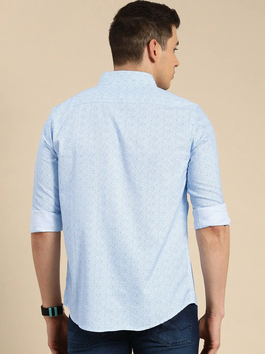 White Slim Straight Fit Regular Collar Long Sleeves Men's Shirt by Being Human Clothing - Image 3