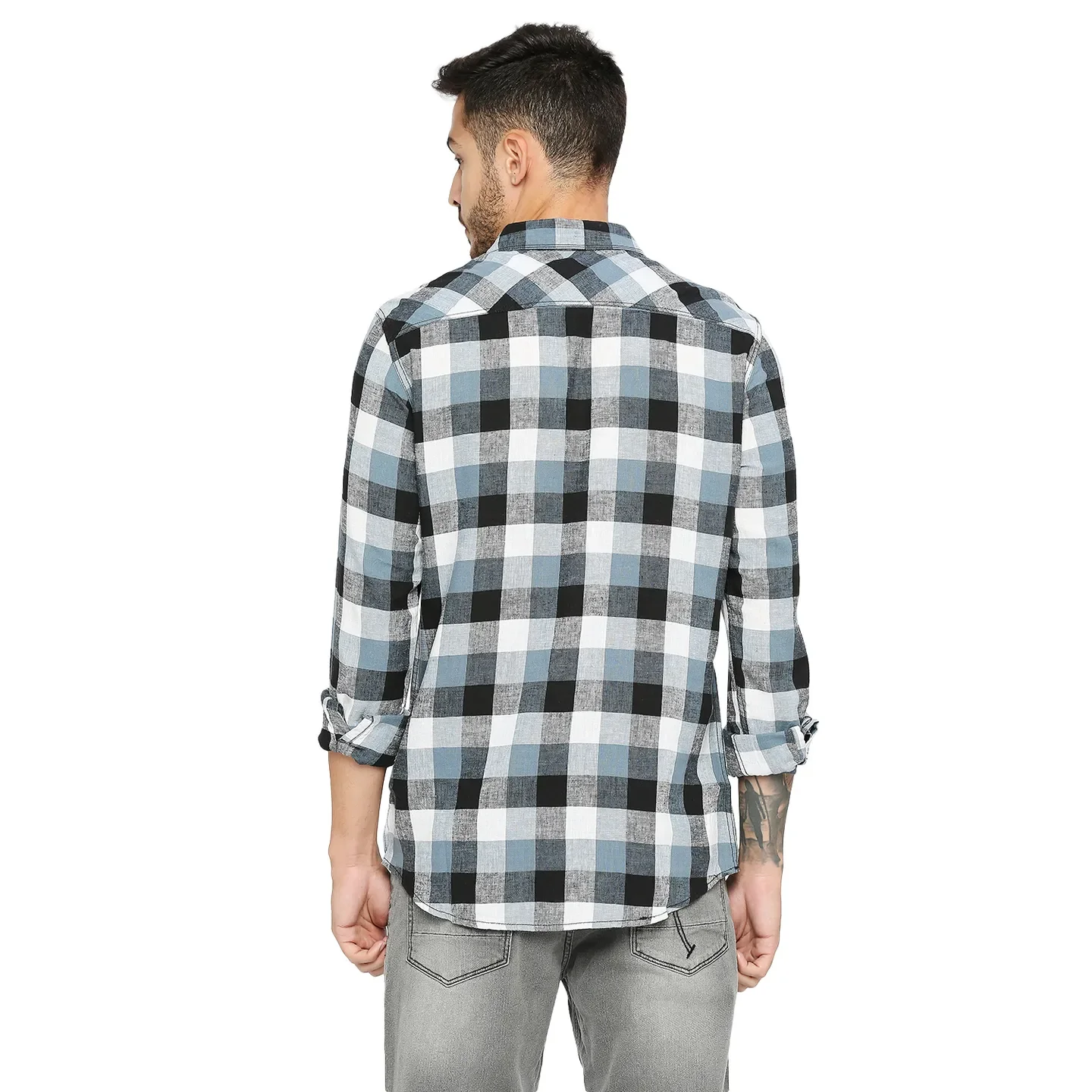 White Slim Fit Regular Collar Men's Shirt by Being Human Clothing - Image 4