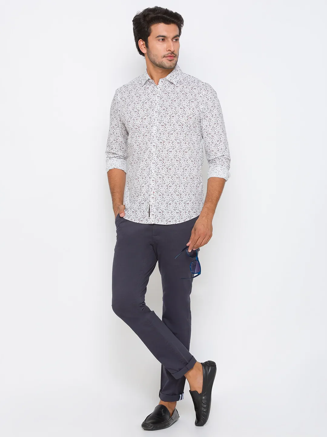 White Regular Fit Regular Collar Long Sleeves Cotton Men's Shirt by Being Human Clothing - Image 6