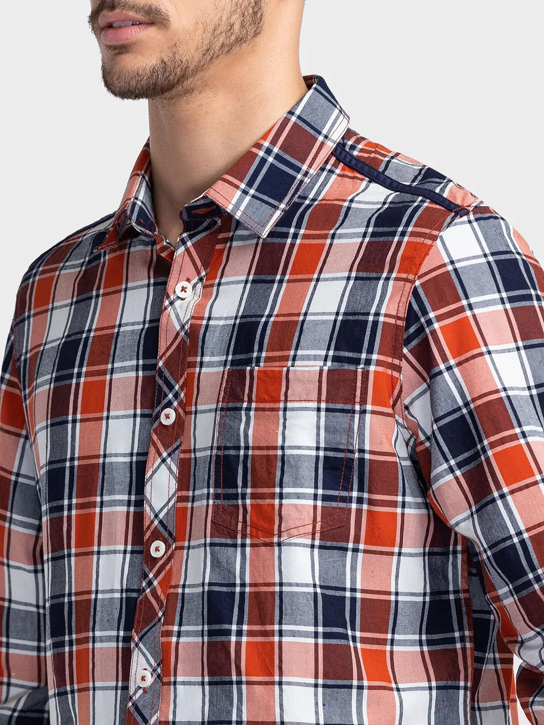 White Slim Fit Regular Collar Men's Shirt by Being Human Clothing - Image 5