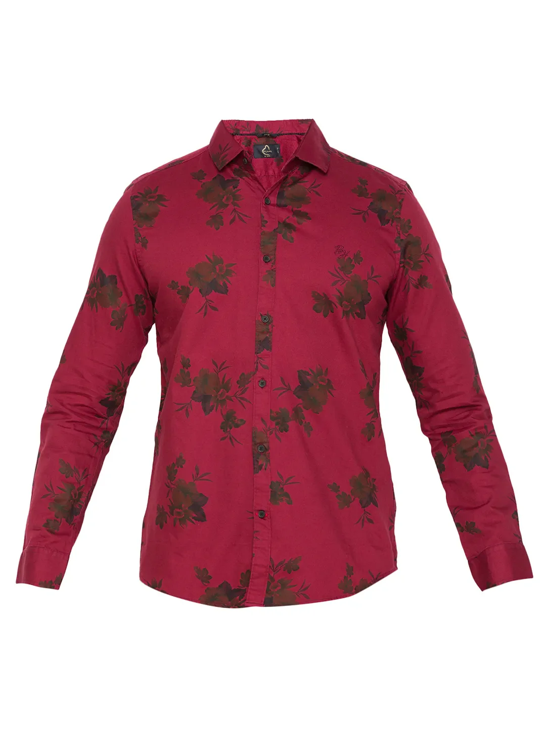 Red Regular Fit Regular Collar Long Sleeves Cotton Men's Shirt by Being Human Clothing - Image 7